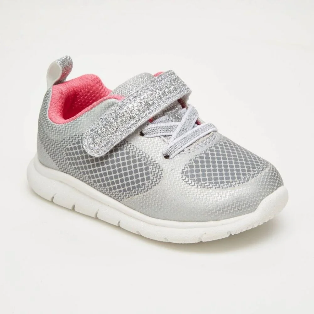 NEW Carter's Just One You® Baby Girls' Trainee Sneakers - Silver 4 - MSRP $18.99